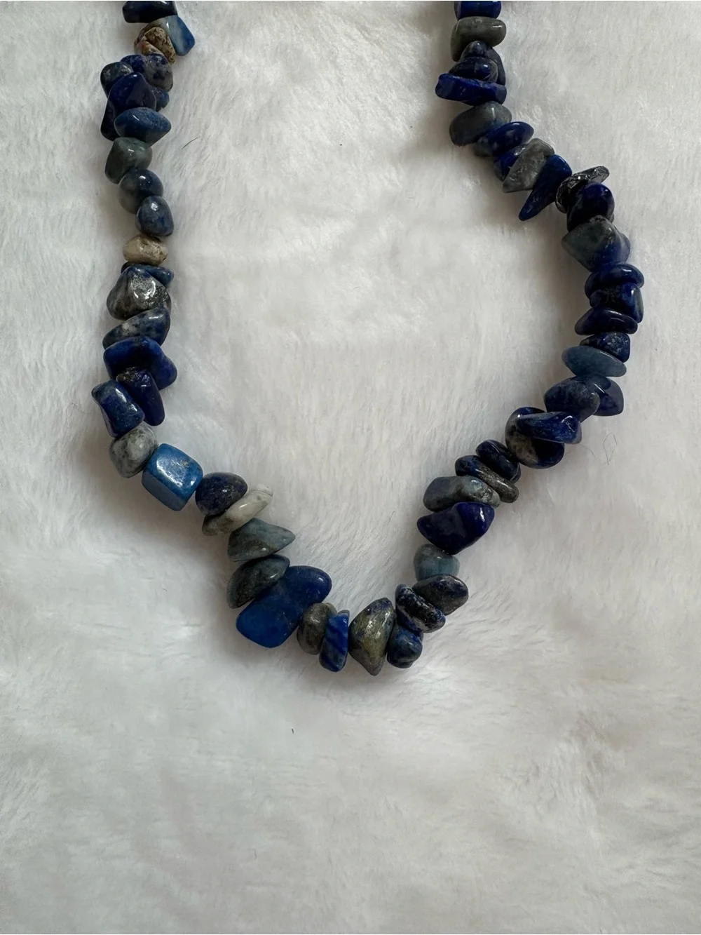 Blue Lapis or Sodalite Chip Necklace and Bracelet Set